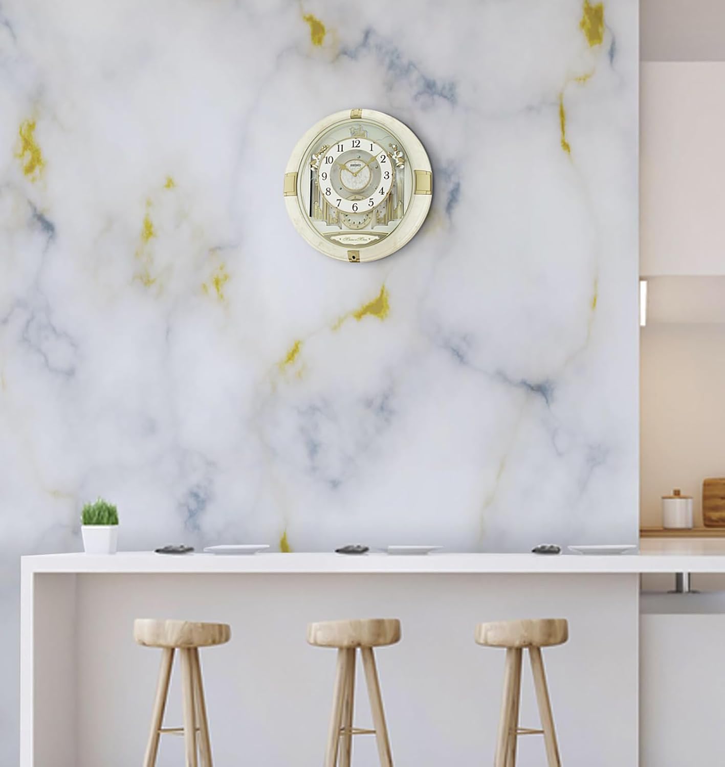 SEIKO Melodies in Motion Musical Wall Clock, Winter Angels - Image 6