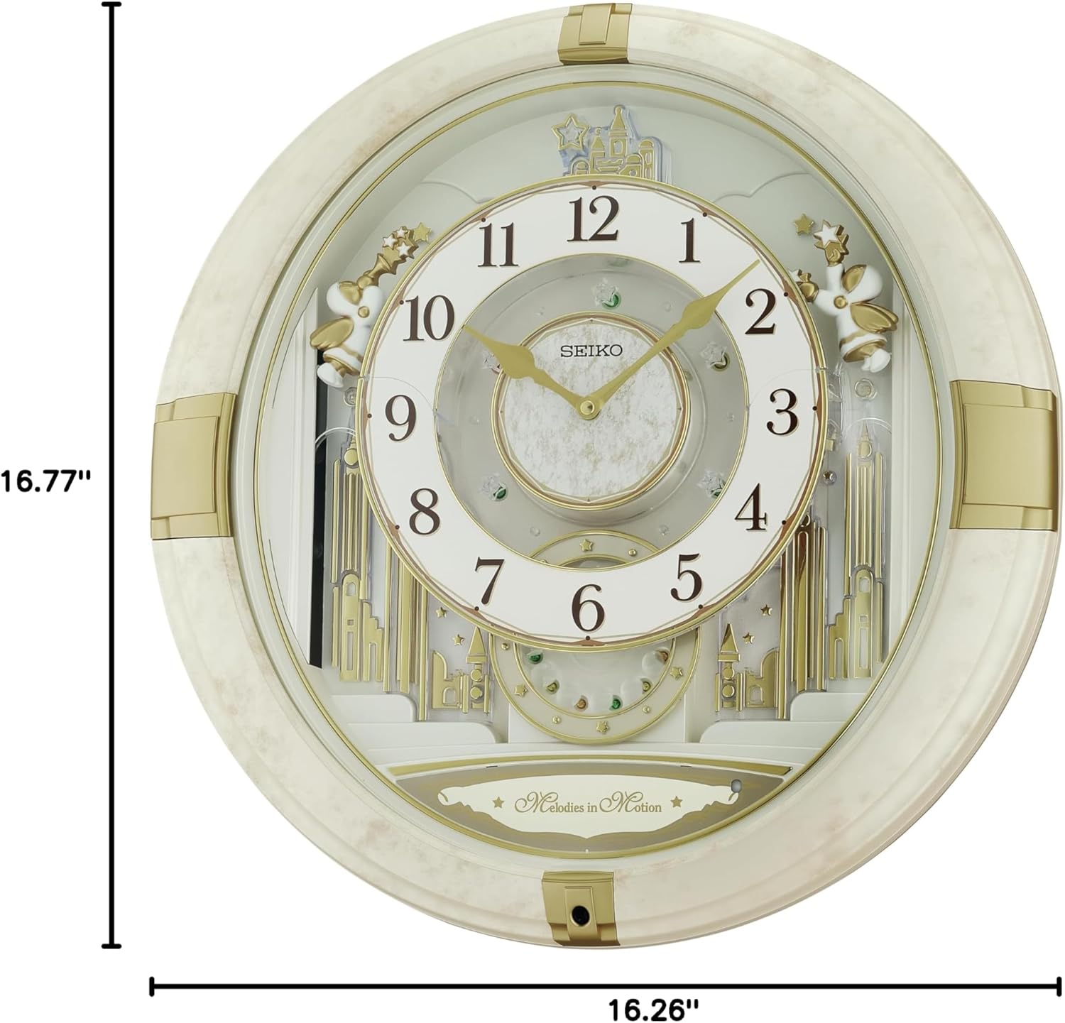 SEIKO Melodies in Motion Musical Wall Clock, Winter Angels - Image 8